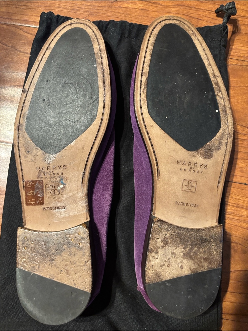Harrys of London Purple Leather Suede Loafers - Picture 7 of 7